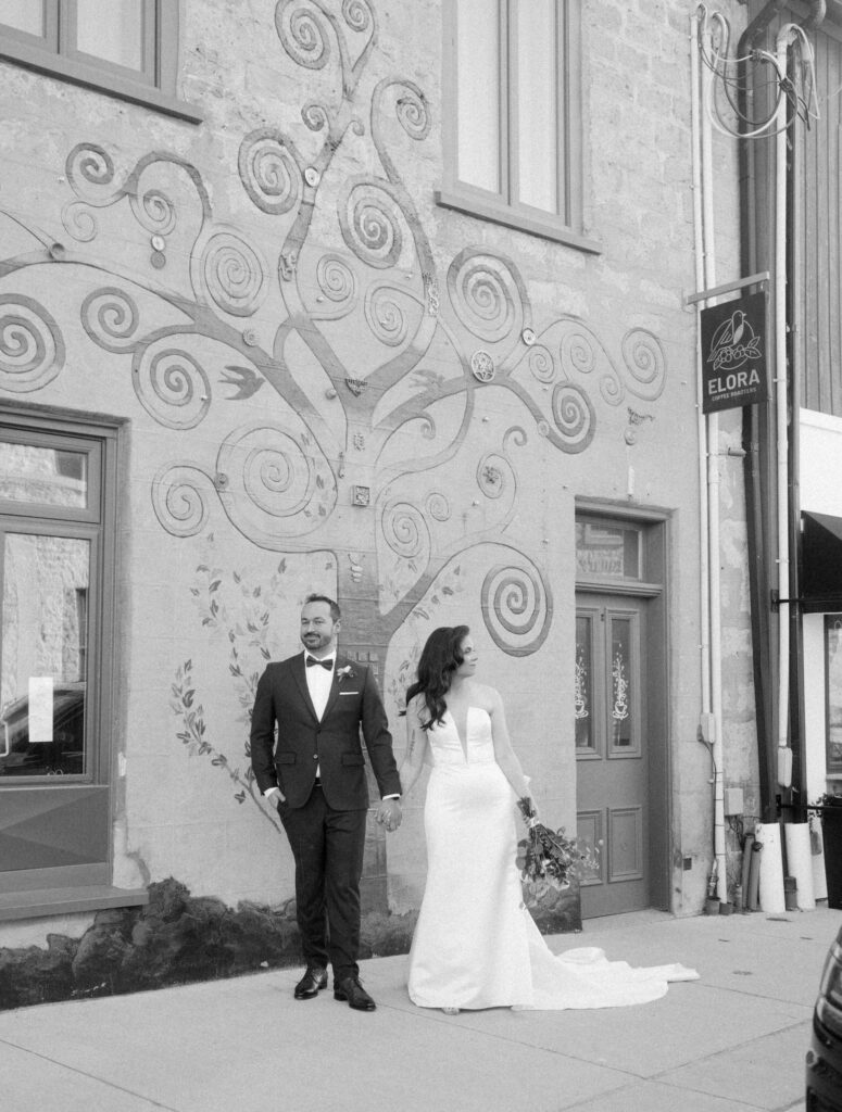 building entrance at Elora Mill wedding venue